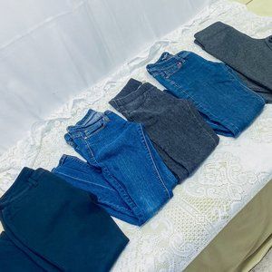 Bulk Women's Junior Jeans Lot 5 Pairs Pants Stretch Straight Leg - Sizes XS - S
